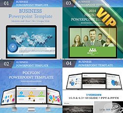PPT模板/PPTX模板：Bundle 4 in 1 Business PowerPoint Templates